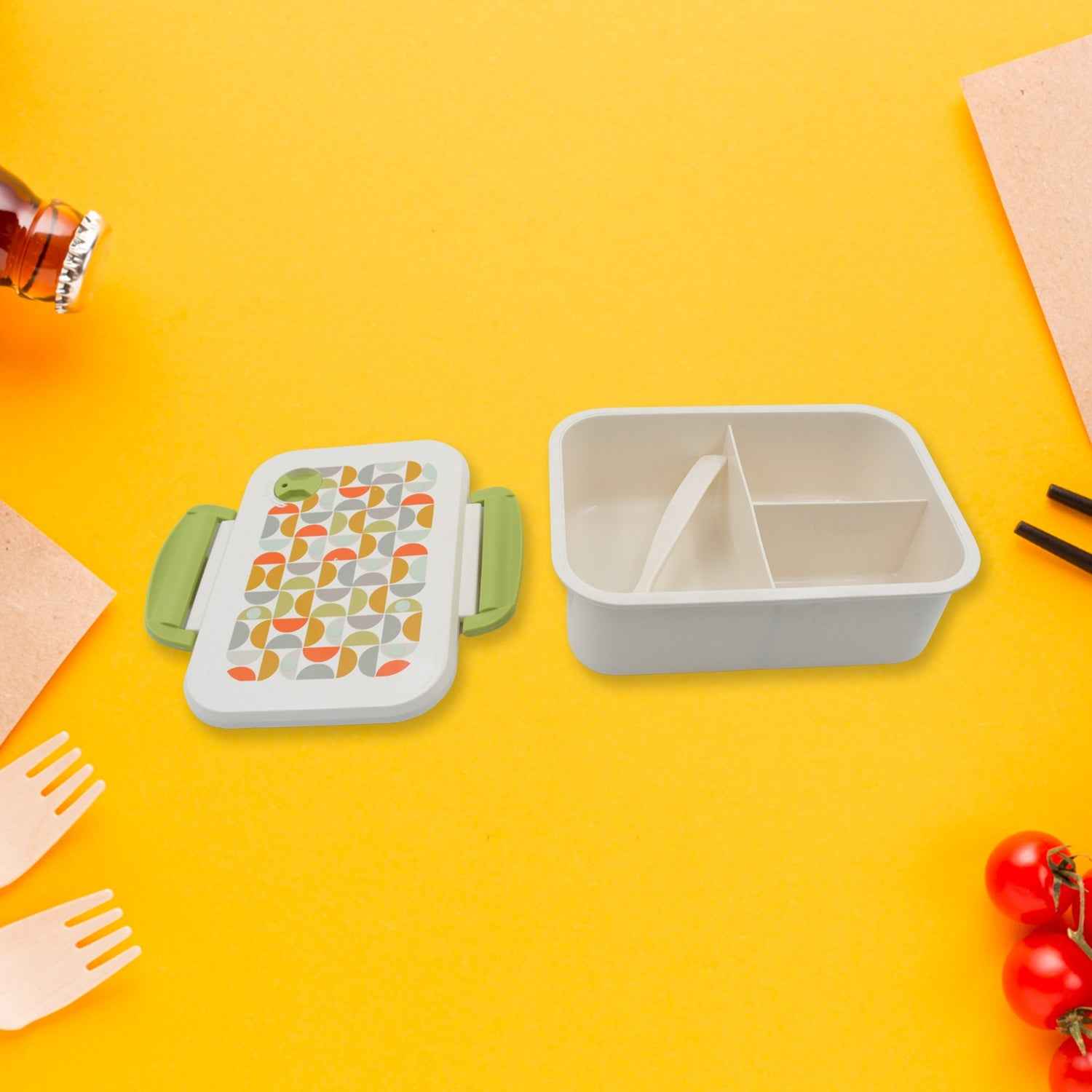 3 Compartment Lunch Box – Leakproof Tiffin with Spoon |