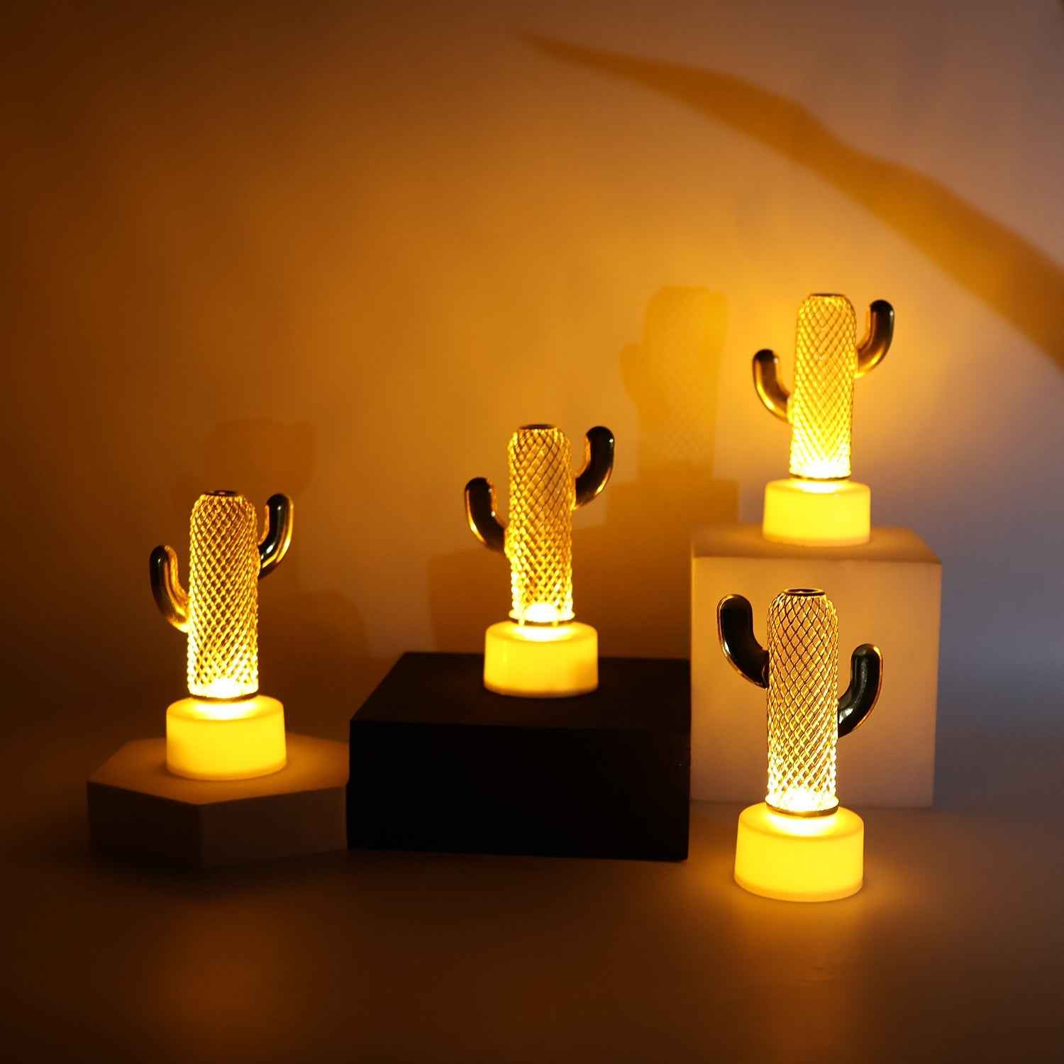 Cactus Shaped Flameless LED Candles – Safe Decorative Flickering Glow