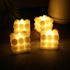 LED Bubble Candles – Set of 4 Flameless Decorative Lights