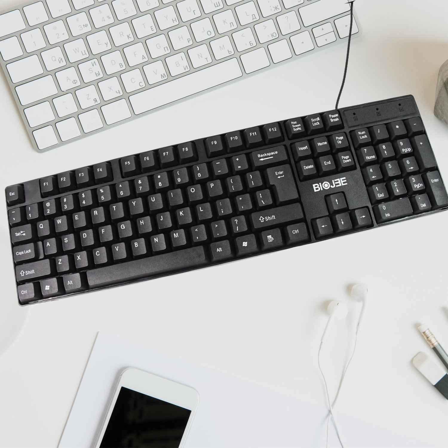 Wired USB Keyboard – Ergonomic 104 Keys | Compshop