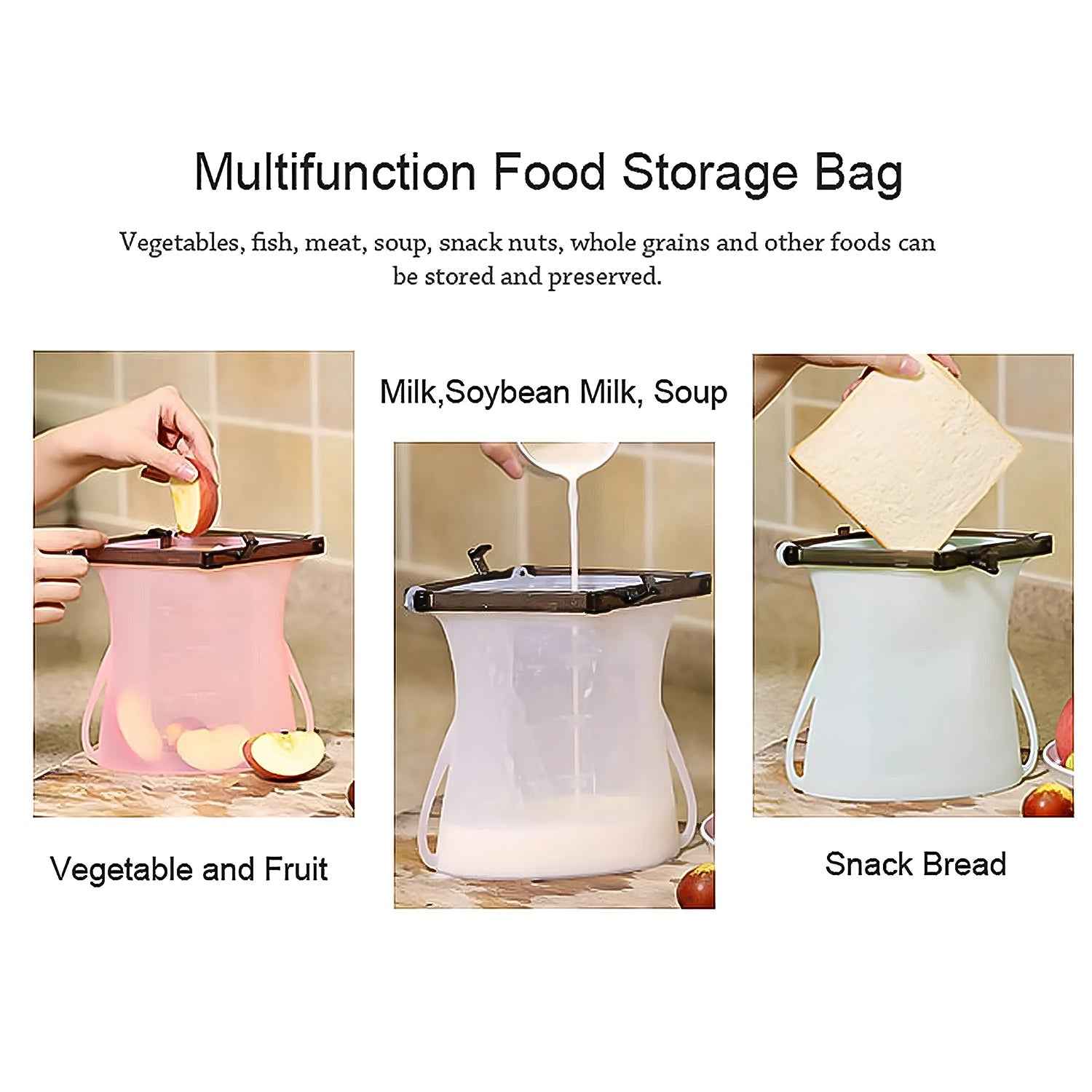 Reusable Silicone Food Bag – Leakproof, BPA-Free, Versatile | Tidy Table
