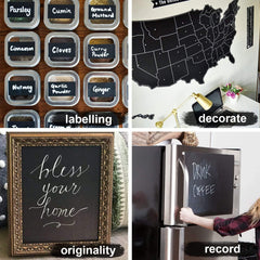 Blackboard wall sticker roll with chalks, ready for application.