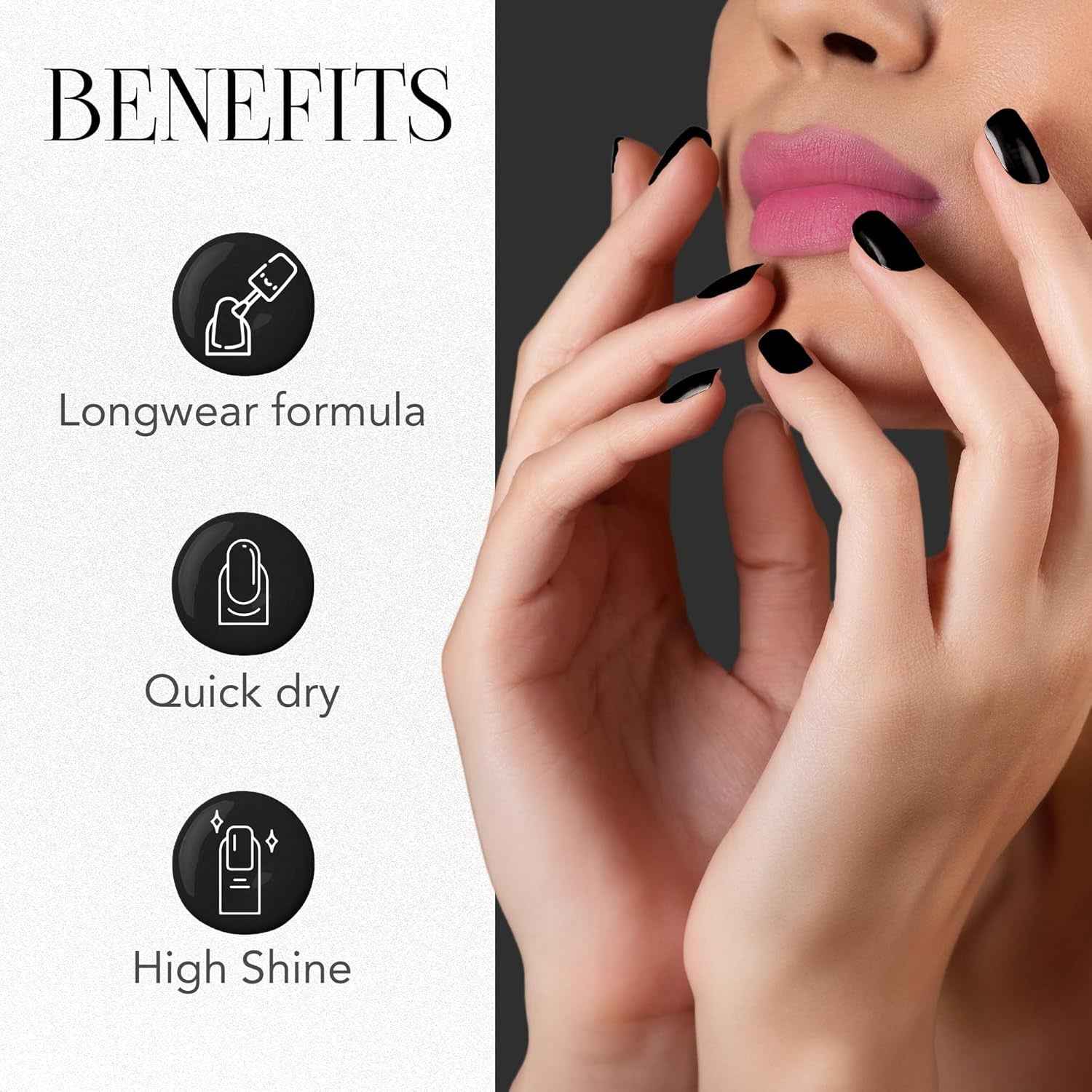 Black Gel Nail Polish – Intense, Long-Lasting & Chip-Resistant
