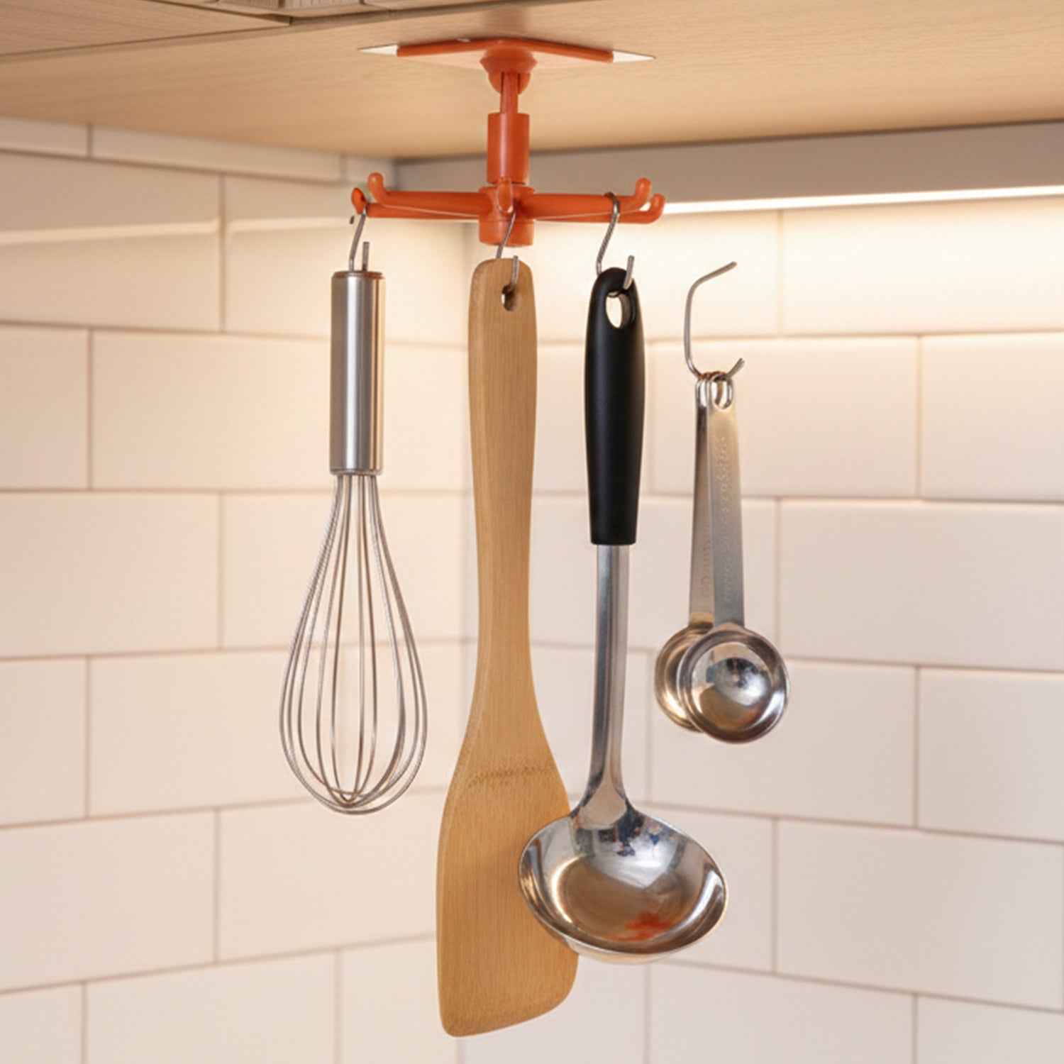 Rotating Kitchen Utensils Hook Stand – Space-Saving Wall Organizer