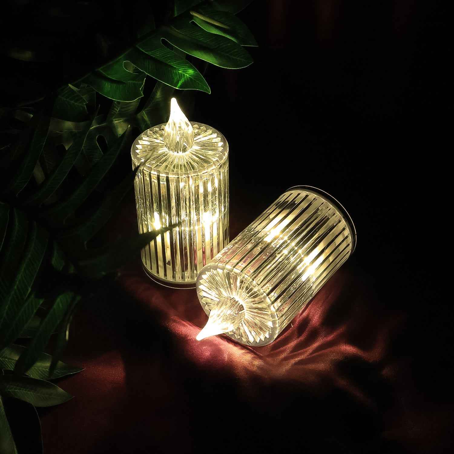 LED Flameless Candle Lights – Premium Crystal Effect Set of 5