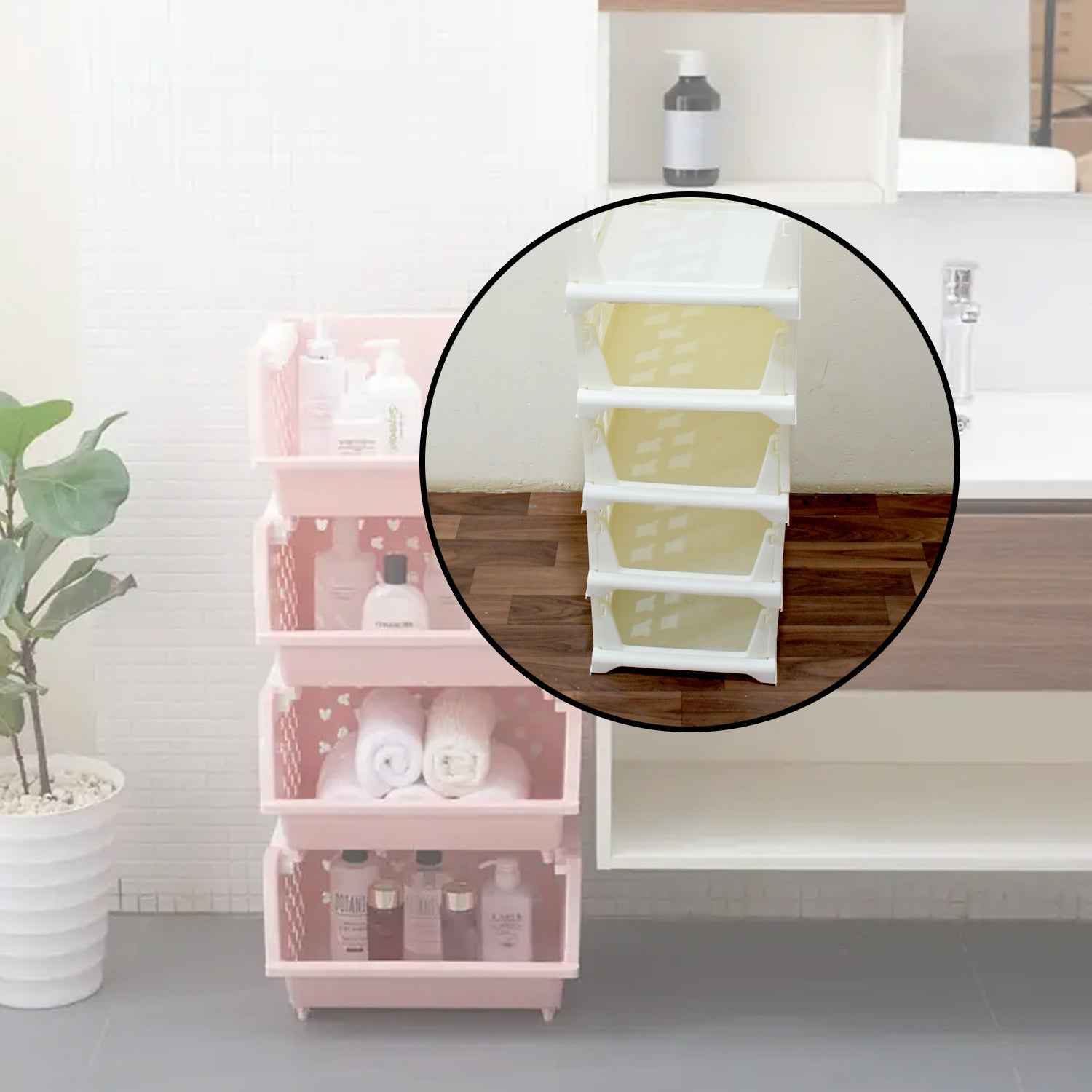 Stackable Storage Cart – 5-Layer Foldable Organizer | Organivo