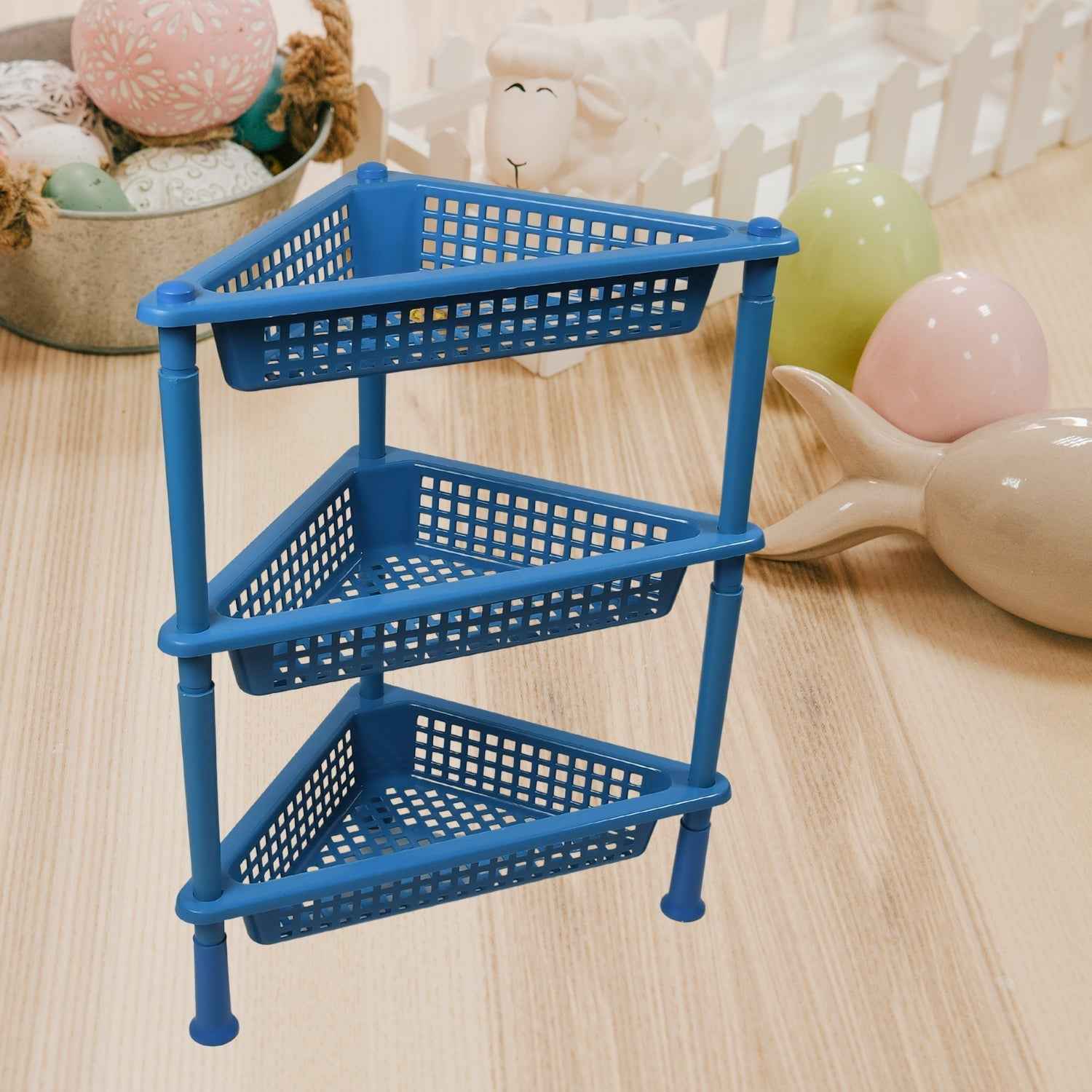 3-Tier Plastic Storage Rack – Multi-purpose Shelf | VoltDesk