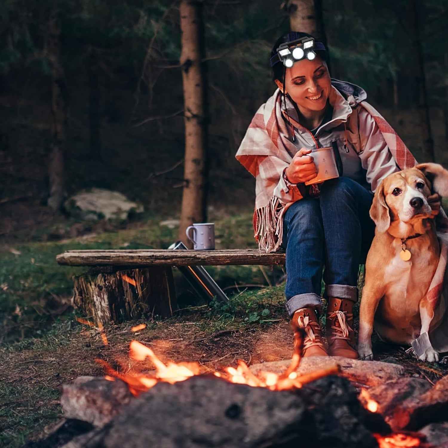 USB Rechargeable Headlamp – 5 LED Outdoor Light | Indo Glow