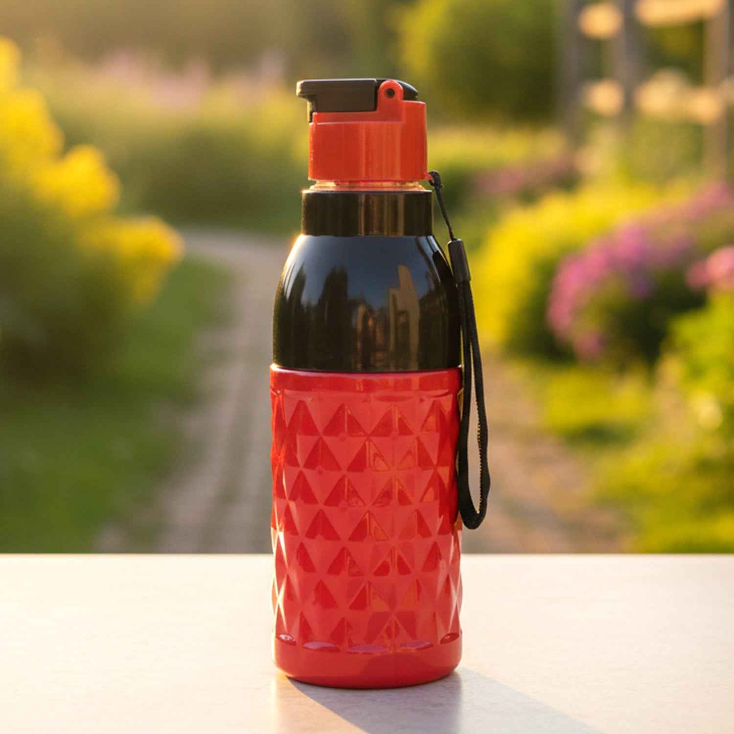 400 ML Sports Water Bottle – Leakproof with Flip Top Lid & Strap