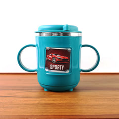 Leak-proof insulated kids sipper mug with flip lid for mess-free use