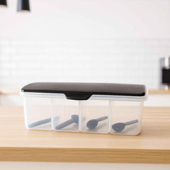 Spice Box – Airtight 4-Section Multipurpose Container with Spoons