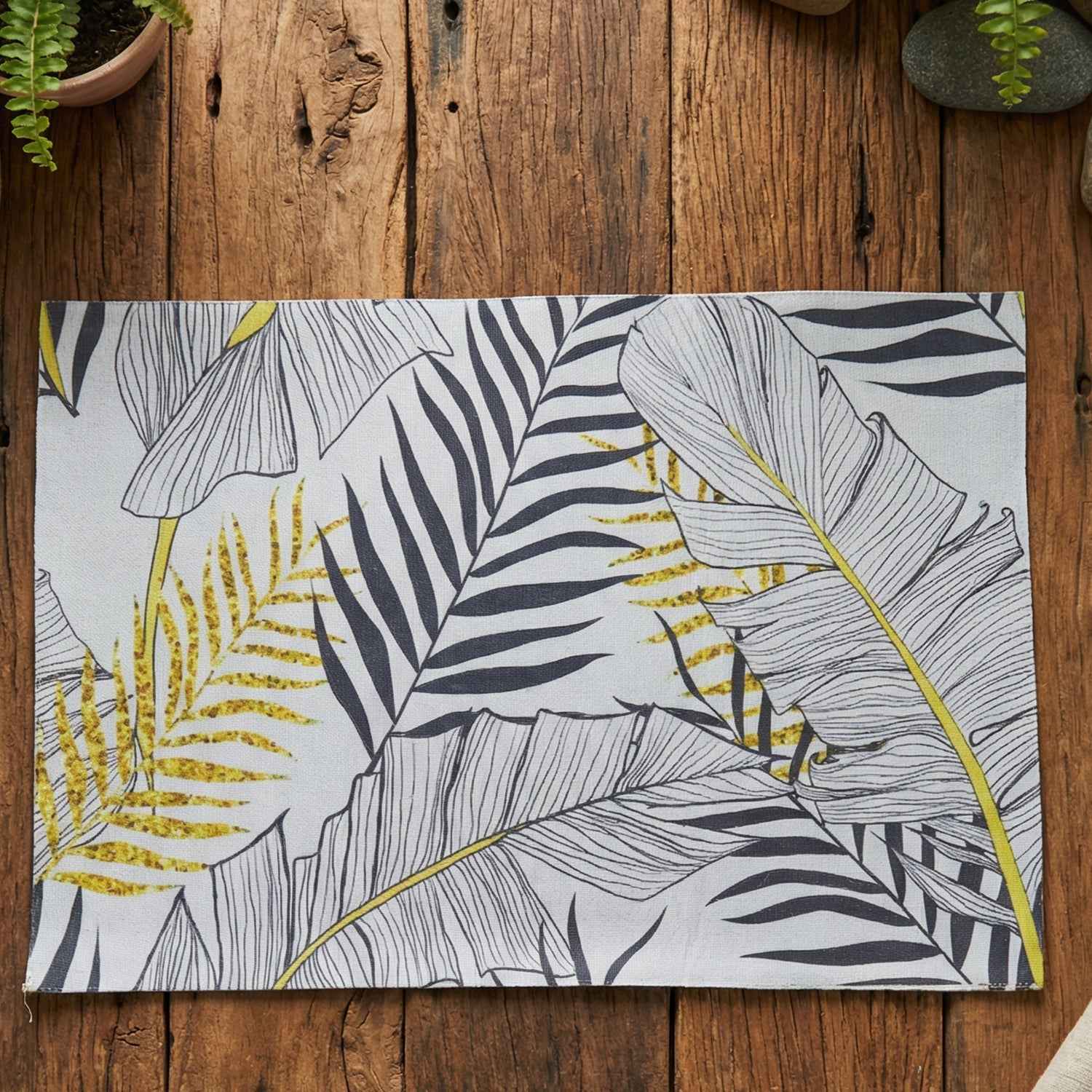 Reversible Dining Table Placemat – Elegant Leaf Design