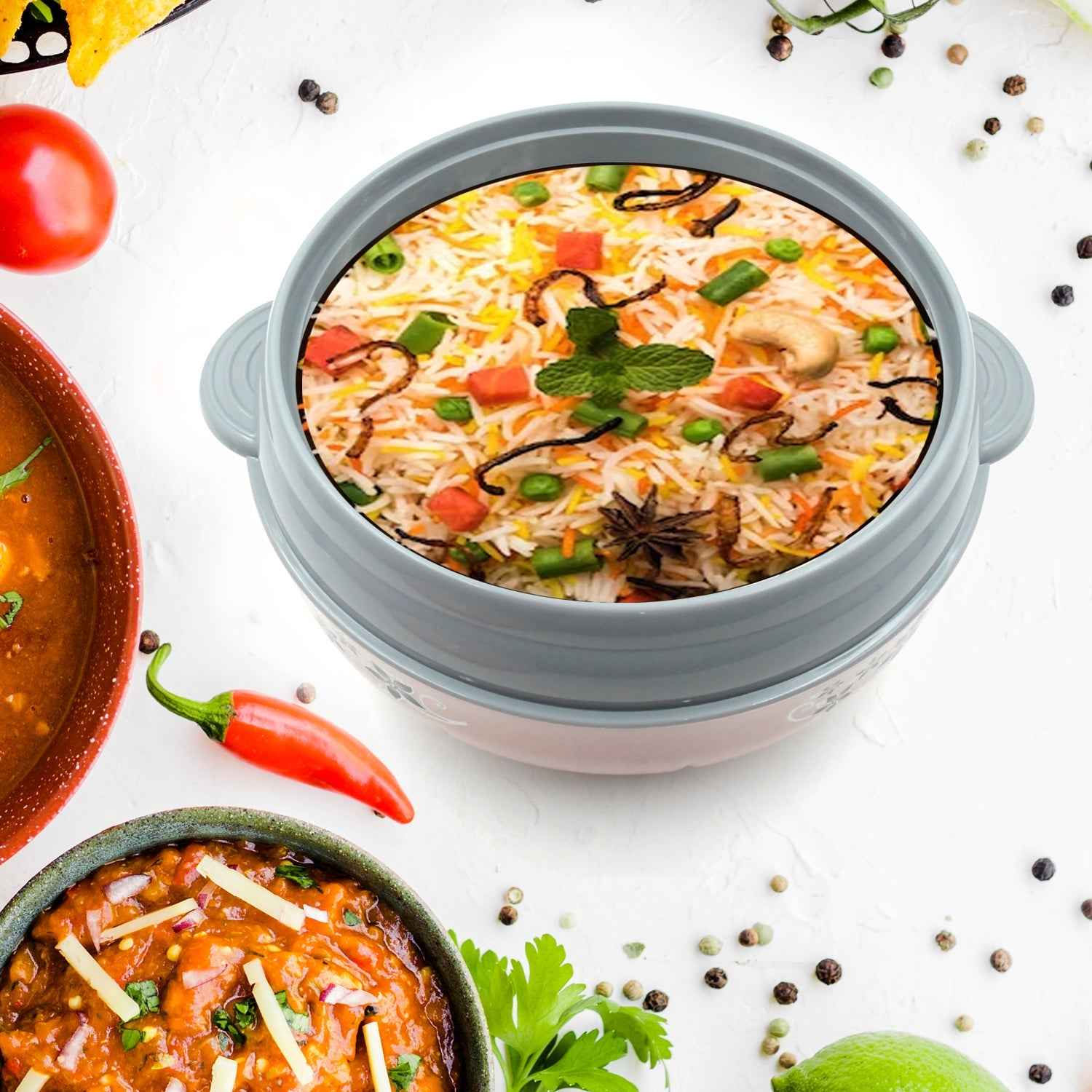 Insulated Casserole – 4500ml Floral Steel for Hot Food |