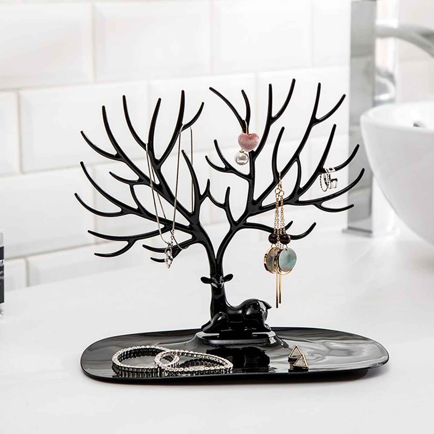 Deer Shaped Jewellery Holder – Elegant Antler Tree Organizer