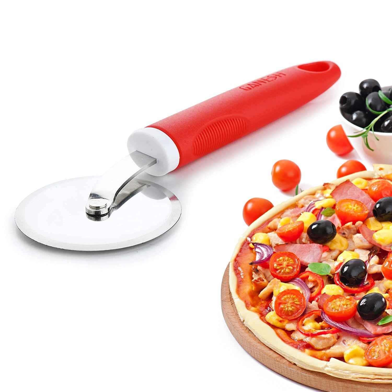 Pizza Cutter Wheel – Stainless Steel & Plastic Grip | Ganesh