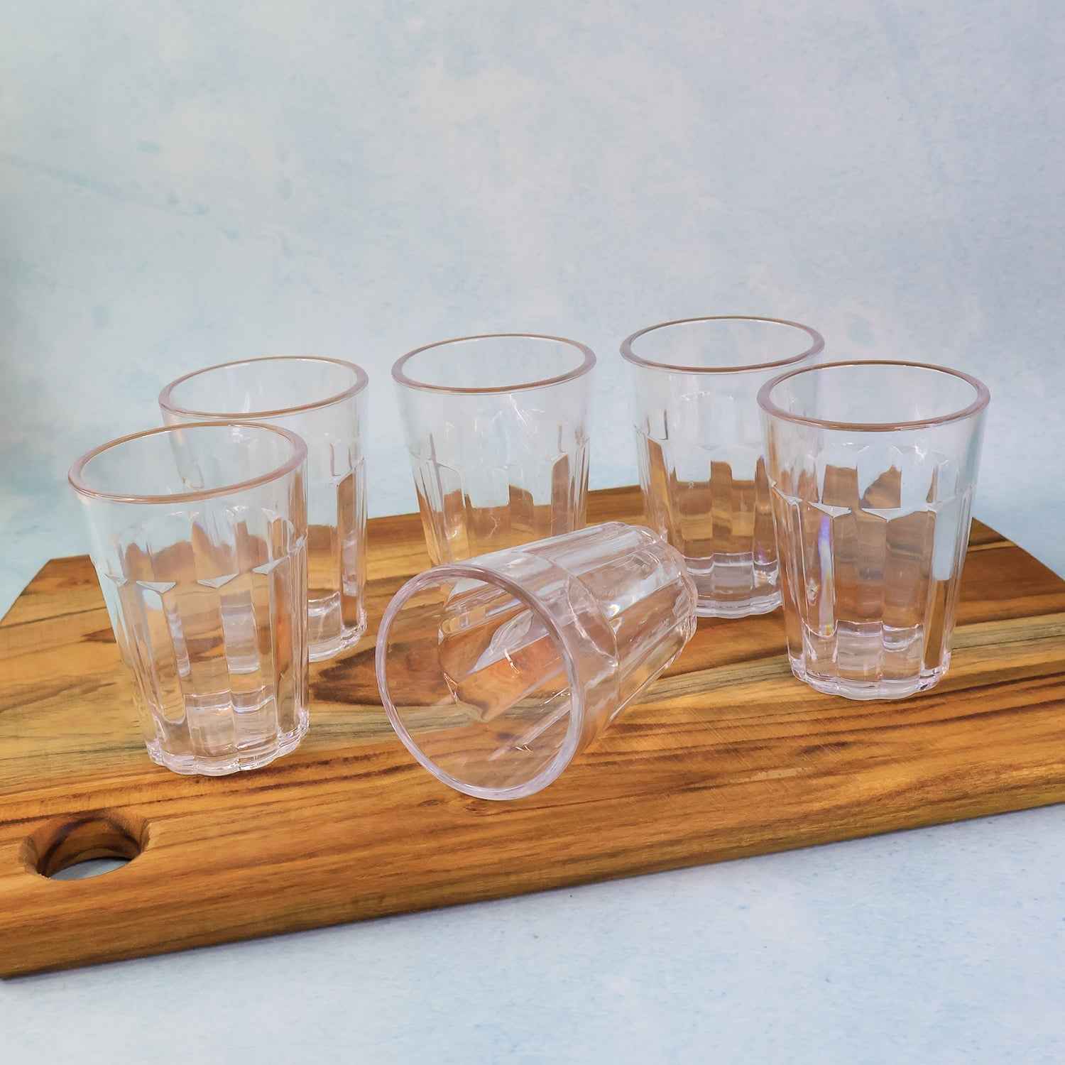 Chai Pyali Glass Set – 6 Pcs Transparent Unbreakable 130ml