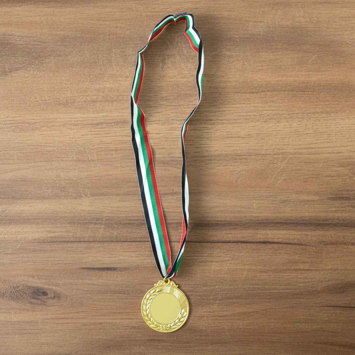 Gold Winner Medal with Tricolor Ribbon – Elegant Sports Award