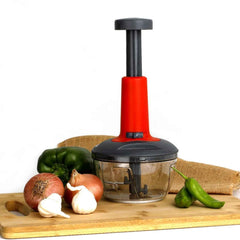 Hand Press Chopper – 3 Blades, Matte Finish for Kitchen | Quickslice