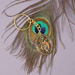Lord Krishna Metal Keychain – Traditional Spiritual Accessory