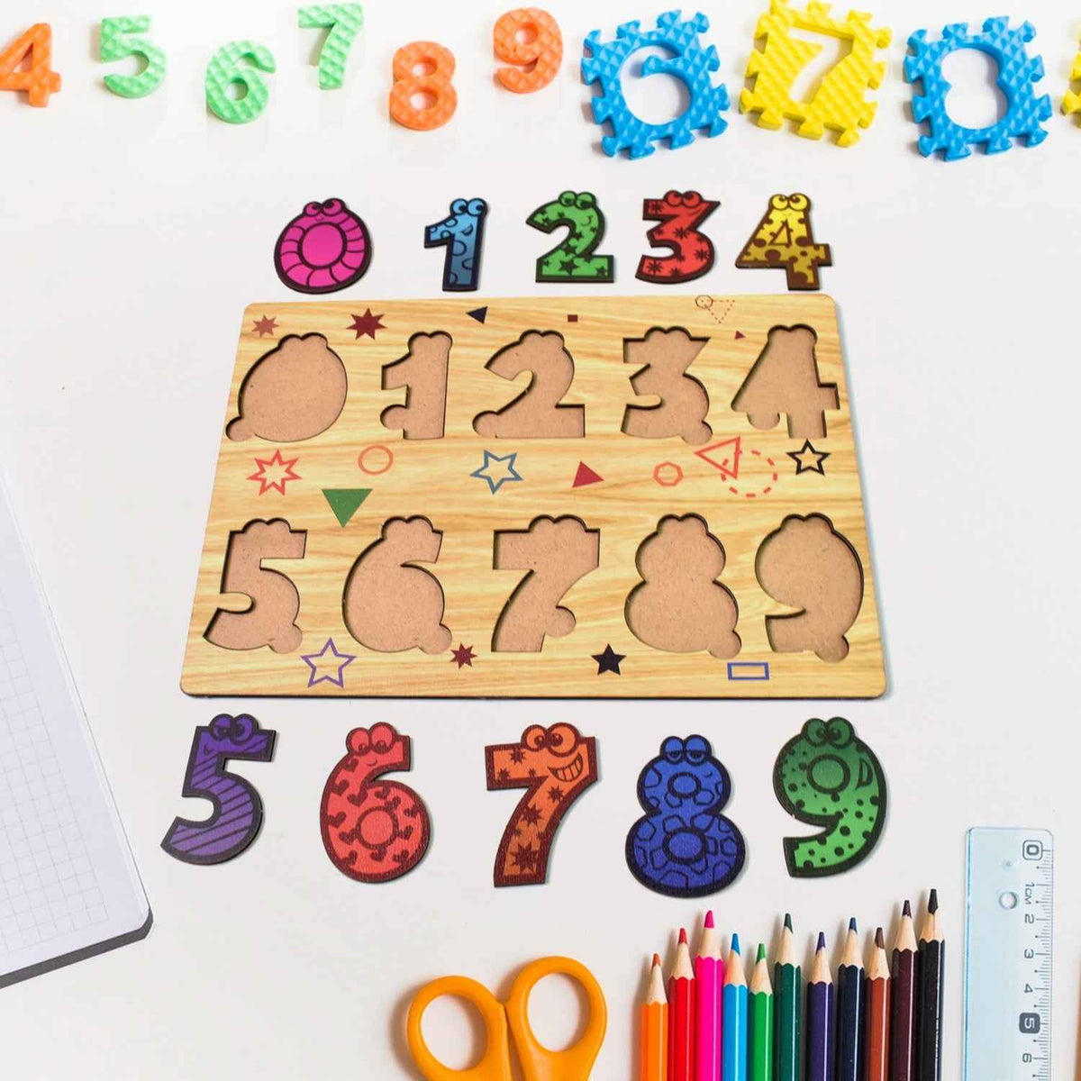 Wooden Number Puzzle – Early Learning Board | Inventive Play