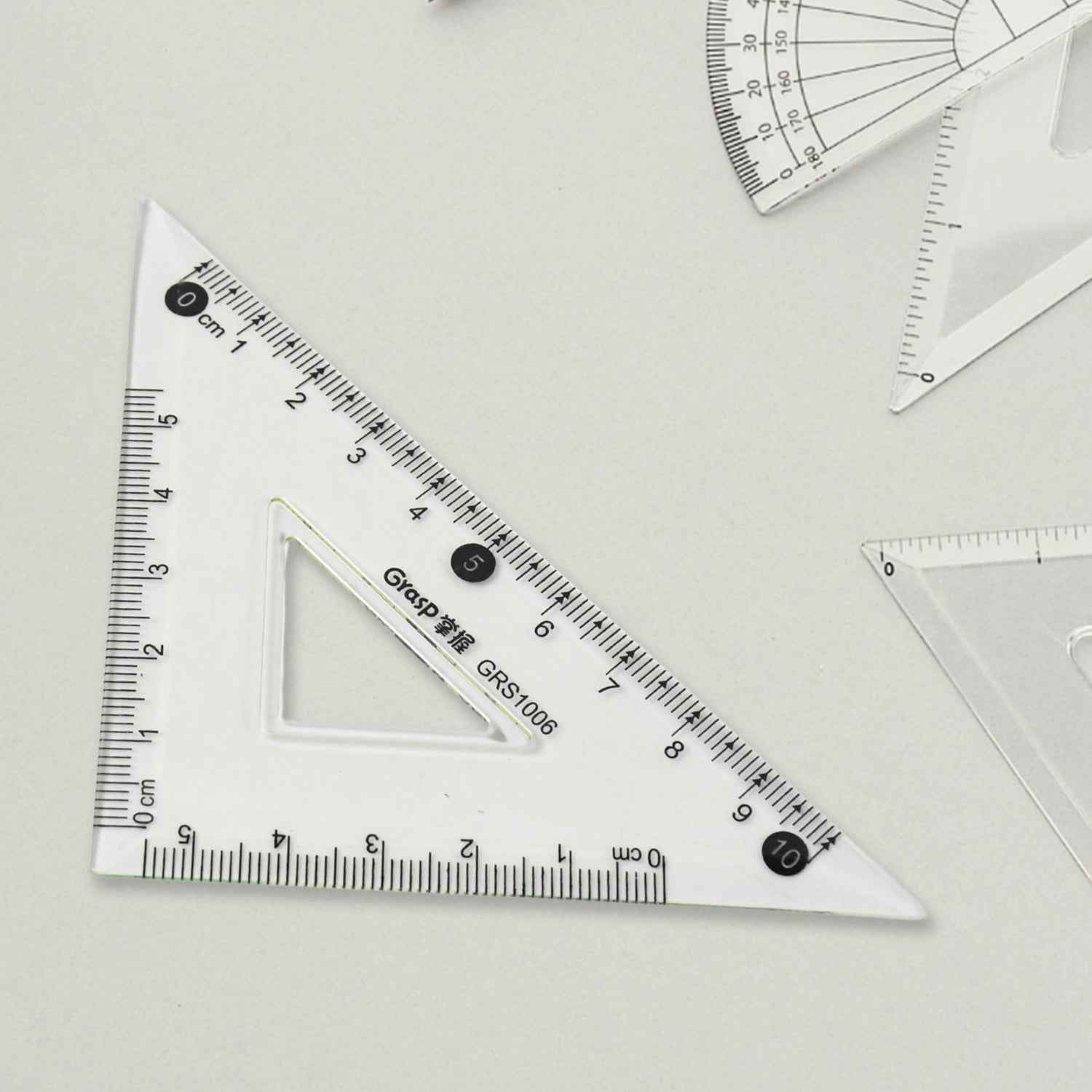 Geometry Set – 4-Piece Transparent Plastic Ruler Kit