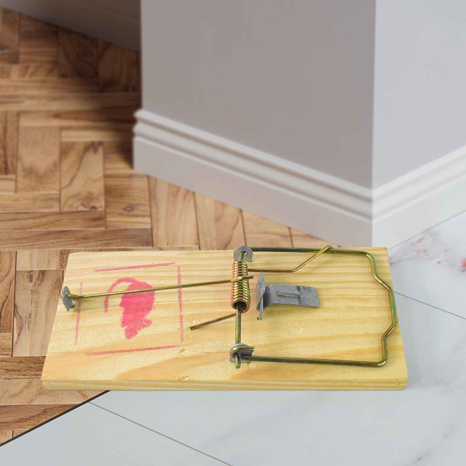 Wooden Mouse Trap – Durable, Reusable Pest Control Snap Trigger