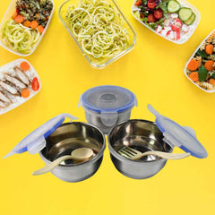Stainless Steel Lunch Box Set – Airtight & Leakproof 4-Piece | Lunchie Bunchie
