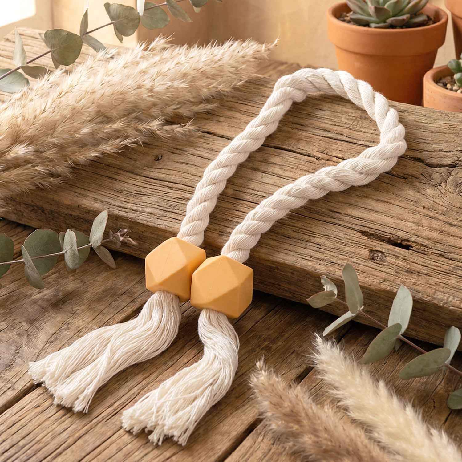 Magnetic Curtain Tieback – Elegant Braided Rope & Easy Hold