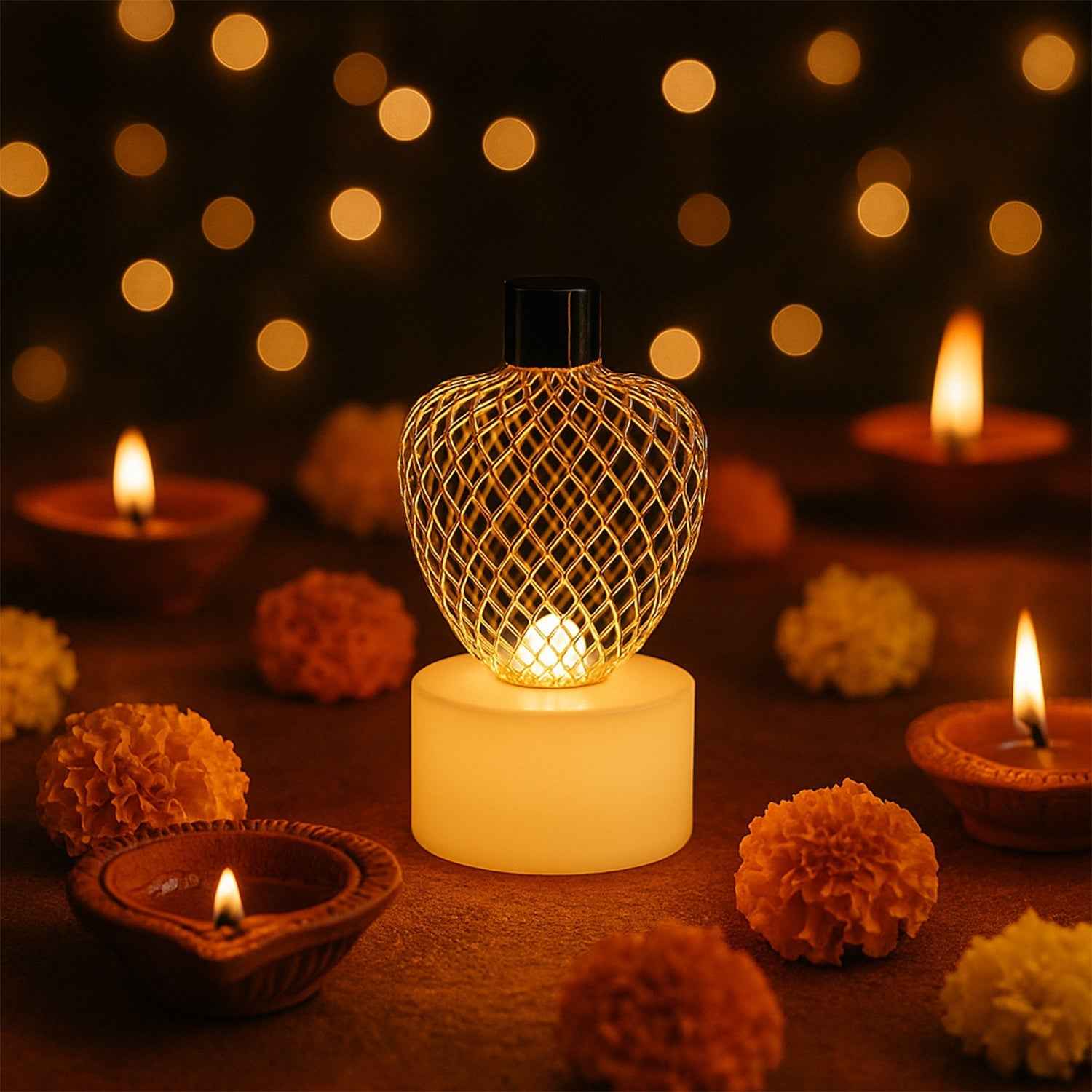 Apple Shape LED Tealight Candles – Flameless Decorative Set of 12