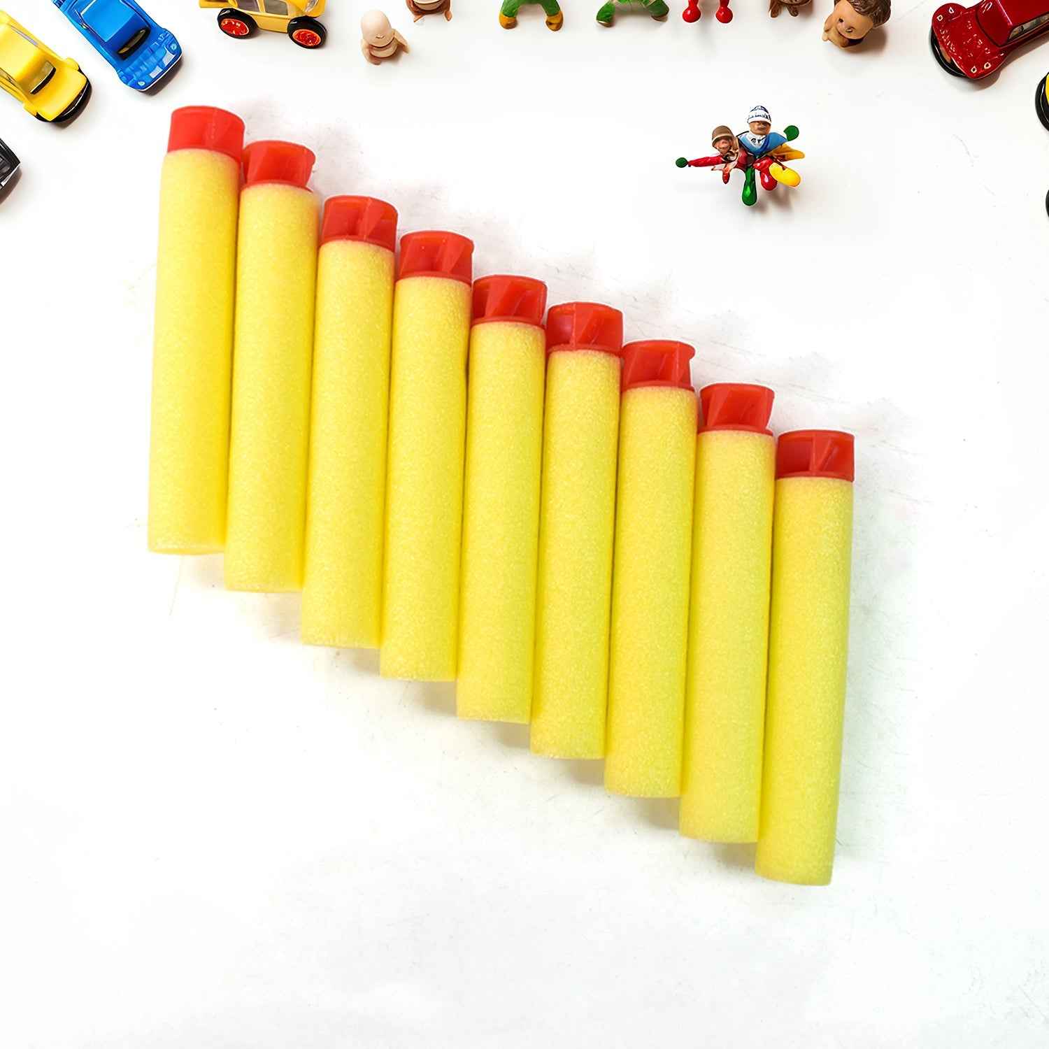 Kids playing with safe and reusable foam blaster darts.