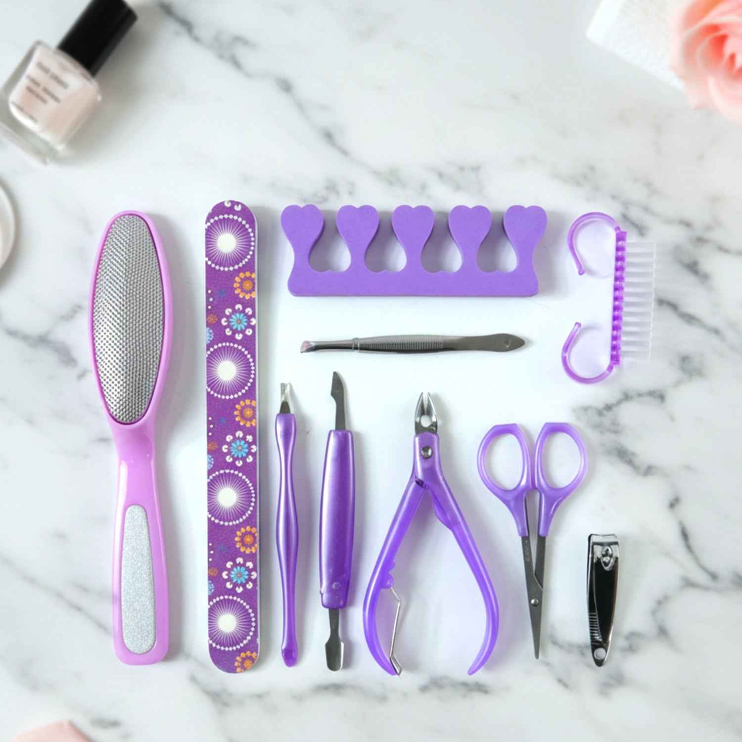 Manicure & Pedicure Nail Care Tool Set – Complete 10-Piece Grooming Kit