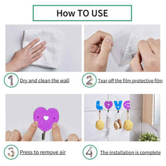 Self Adhesive Hooks – Love Shape Wall Organizers for Home | Indo Glow