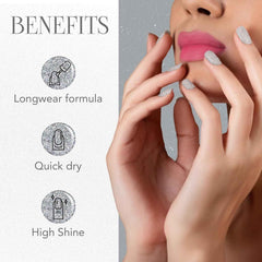 Silver Moonlight Glitter Nail Paint – Long-Lasting Sparkle Finish