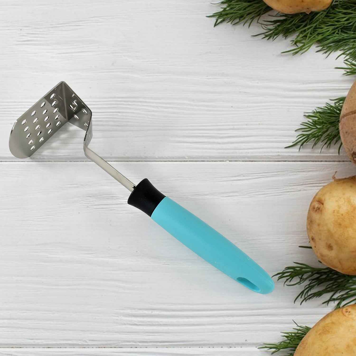 Stainless Steel Potato Masher – Ergonomic Heavy-Duty L-Handle