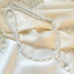 Crystal Pearl Beaded Curtain Tieback – Elegant Twisted Rope Design