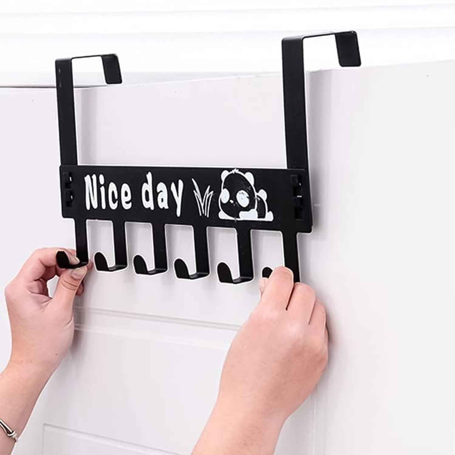 Carbon Steel Over Door Hook Rack – Heavy-Duty 6 Hooks for Organizing