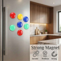 Round Refrigerator Magnets – Strong Colorful 12 Pc Set