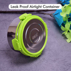 Stainless Steel Lunch Box – Round, Leak-proof 400ml | Ganesh