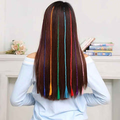 Braided Hair Extension Streaks – Colourful Clip-In Set for Kids