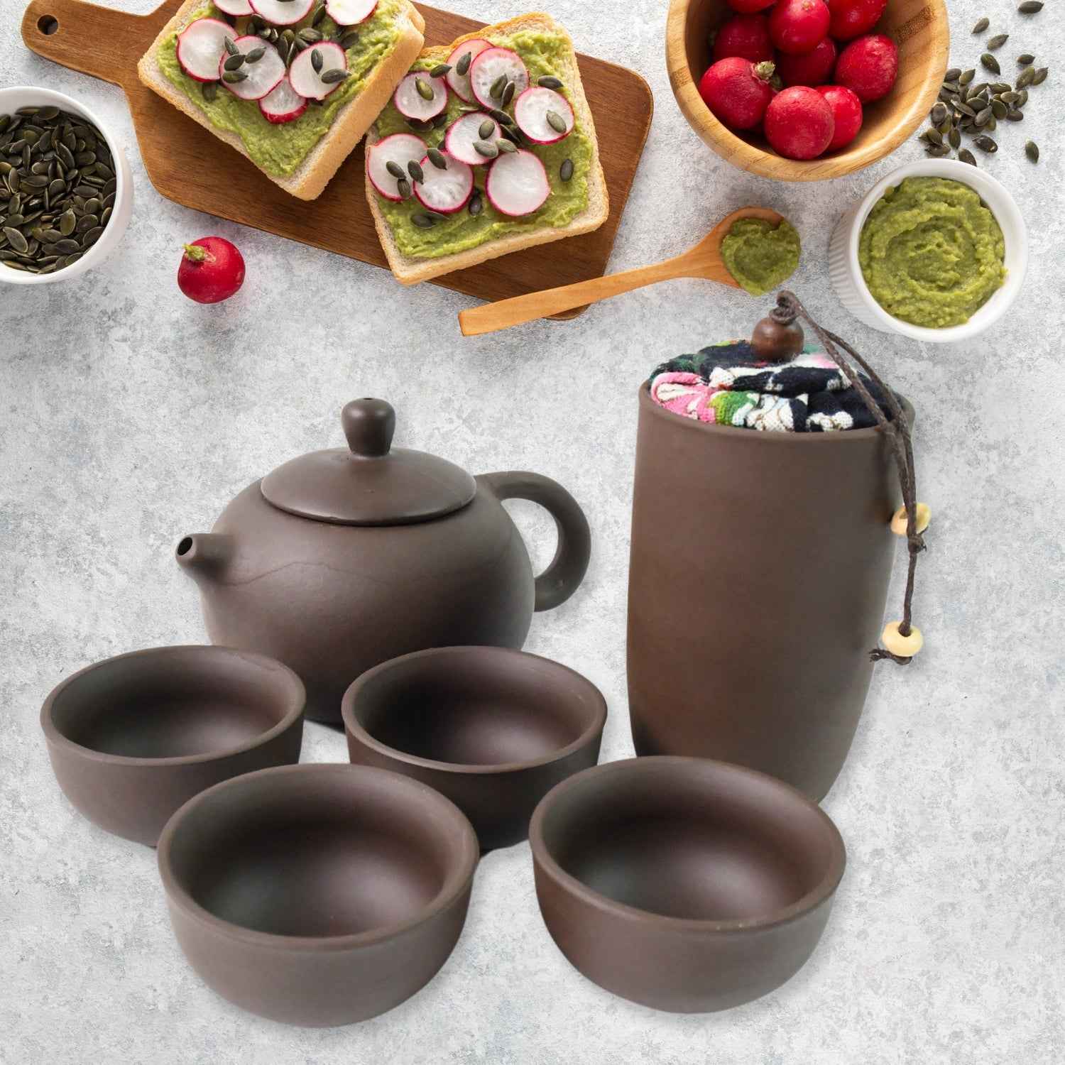 Portable Kung Fu Tea Set Ð Complete 6-Piece Travel Kit for Tea Lovers
