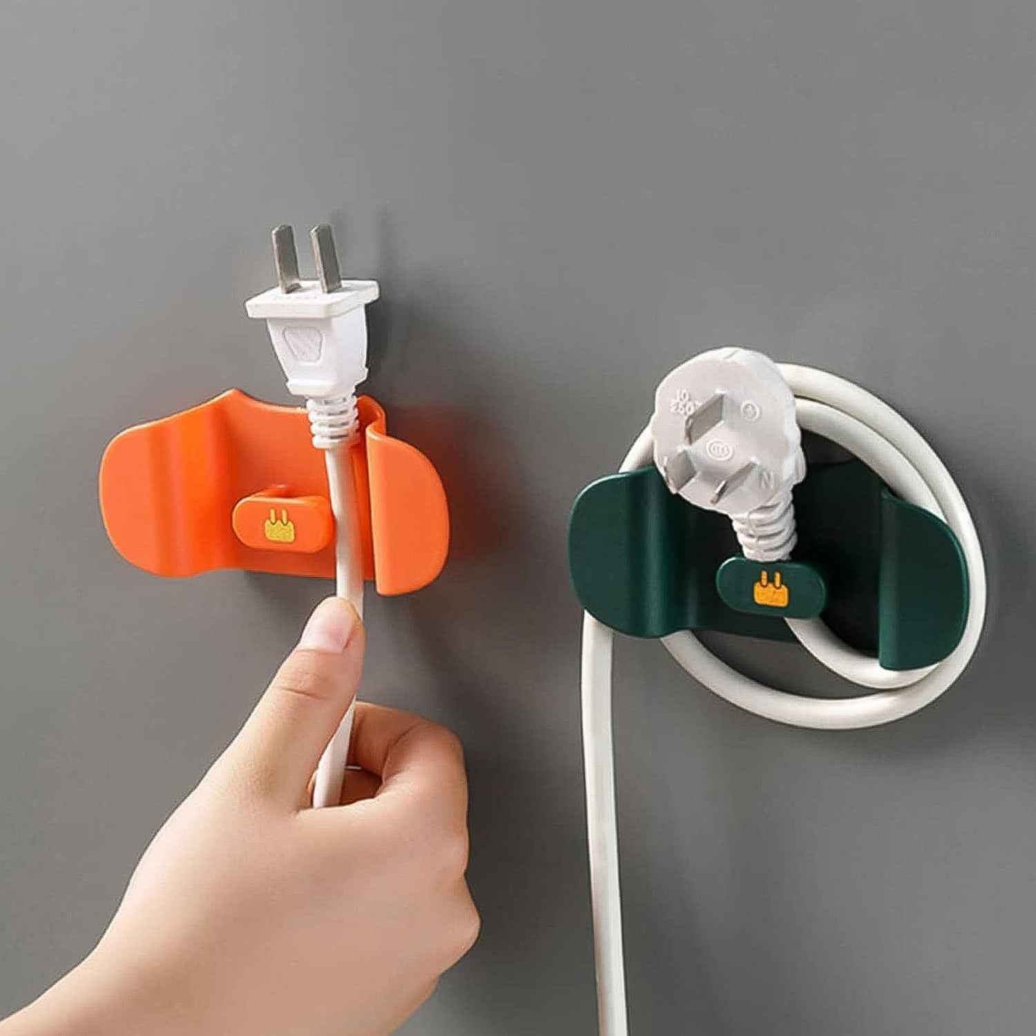 Wall Mounted Plug Holder Hook – Durable Adhesive Cord Organizer