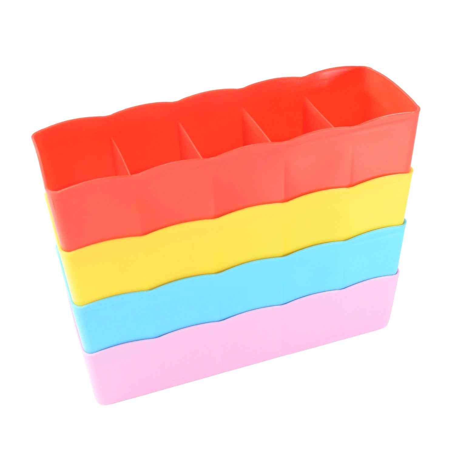 Drawer Organizer Box Set – 5 Grid Compartments (4-Piece) | Organivo