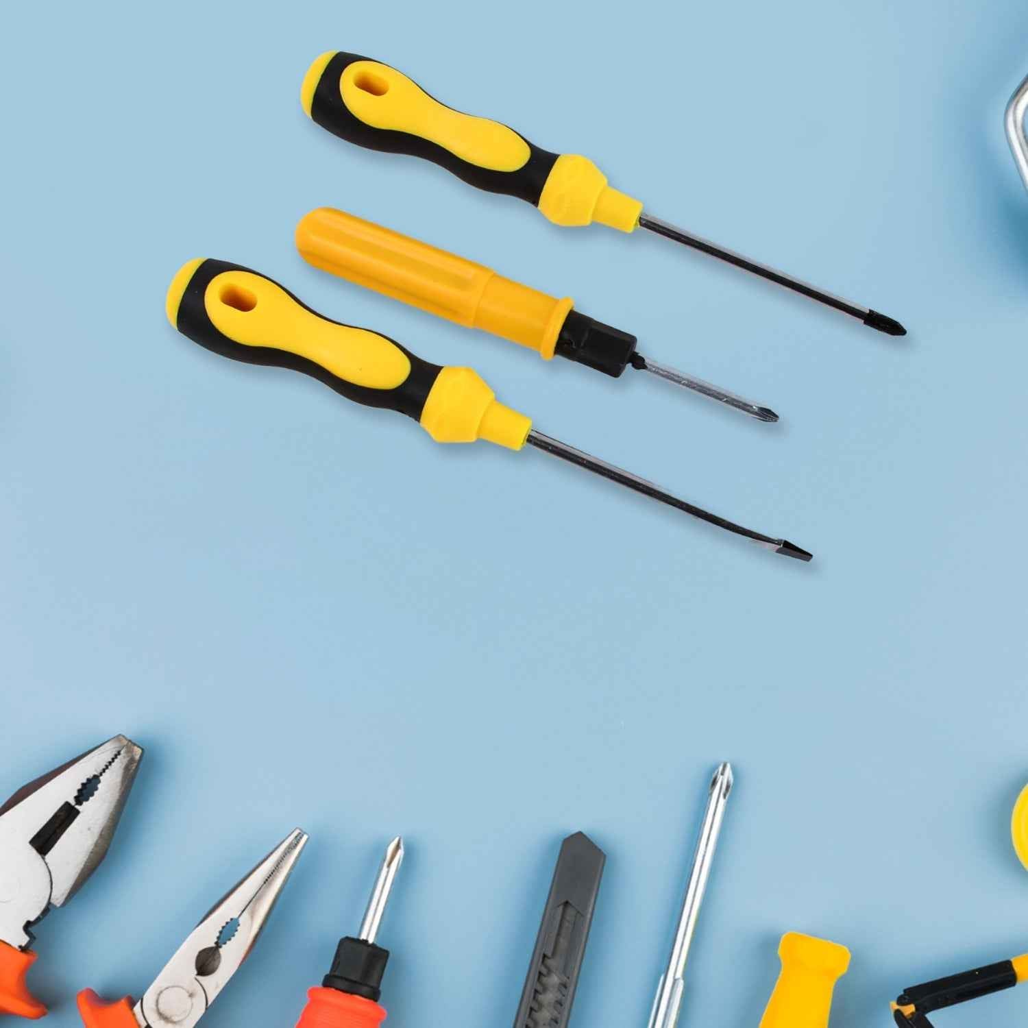 7-piece hand tool kit featuring hammer and screwdrivers