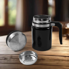Stainless Steel Vacuum Coffee Cup – 600ml Anti-Scald, Non-Slip