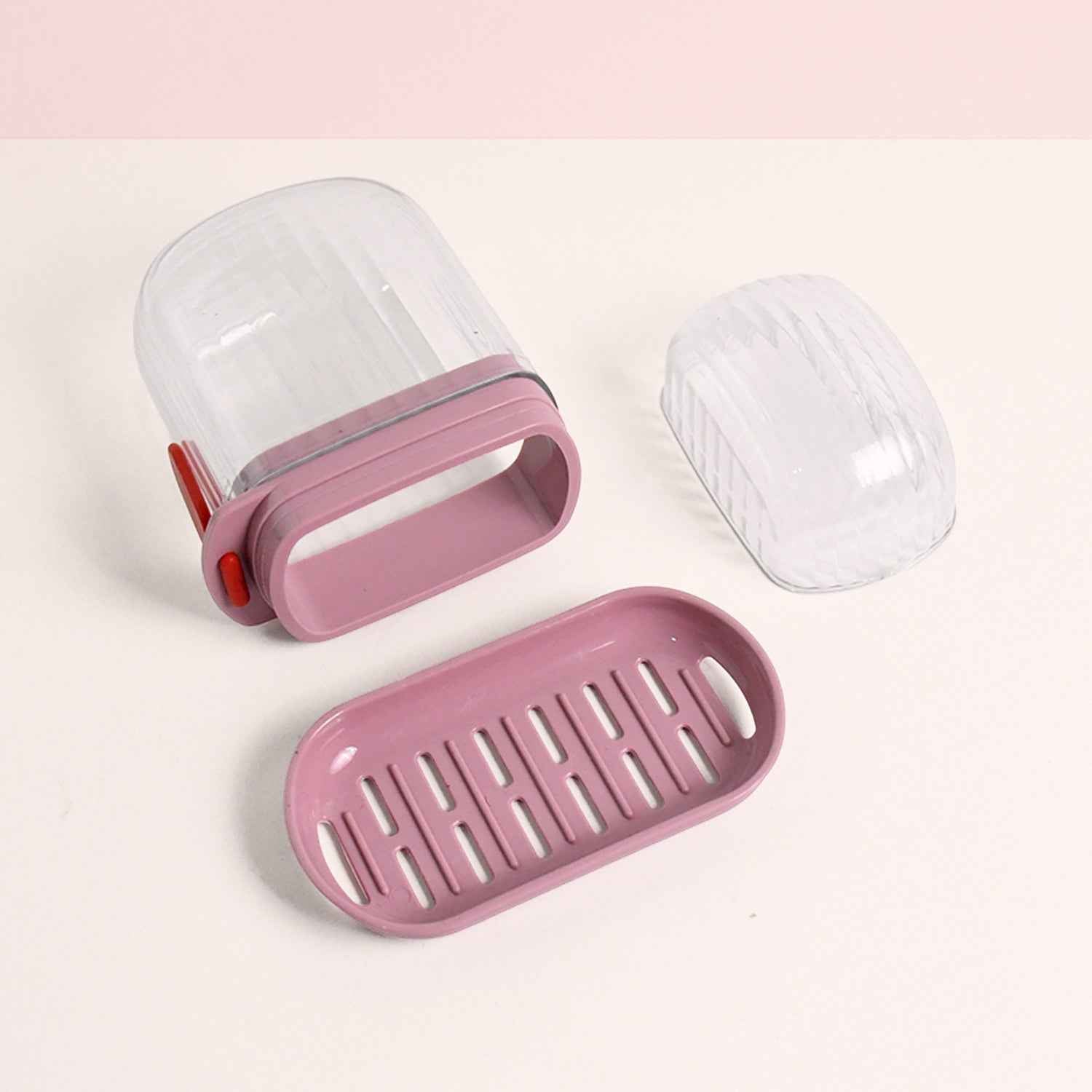 Plastic Soap Dish with Dust-Proof Lid & Drain Tray – Durable & Stylish