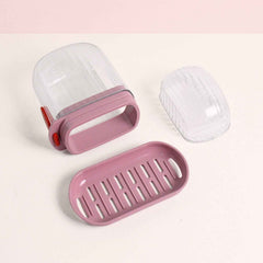 Plastic Soap Dish with Dust-Proof Lid & Drain Tray – Durable & Stylish