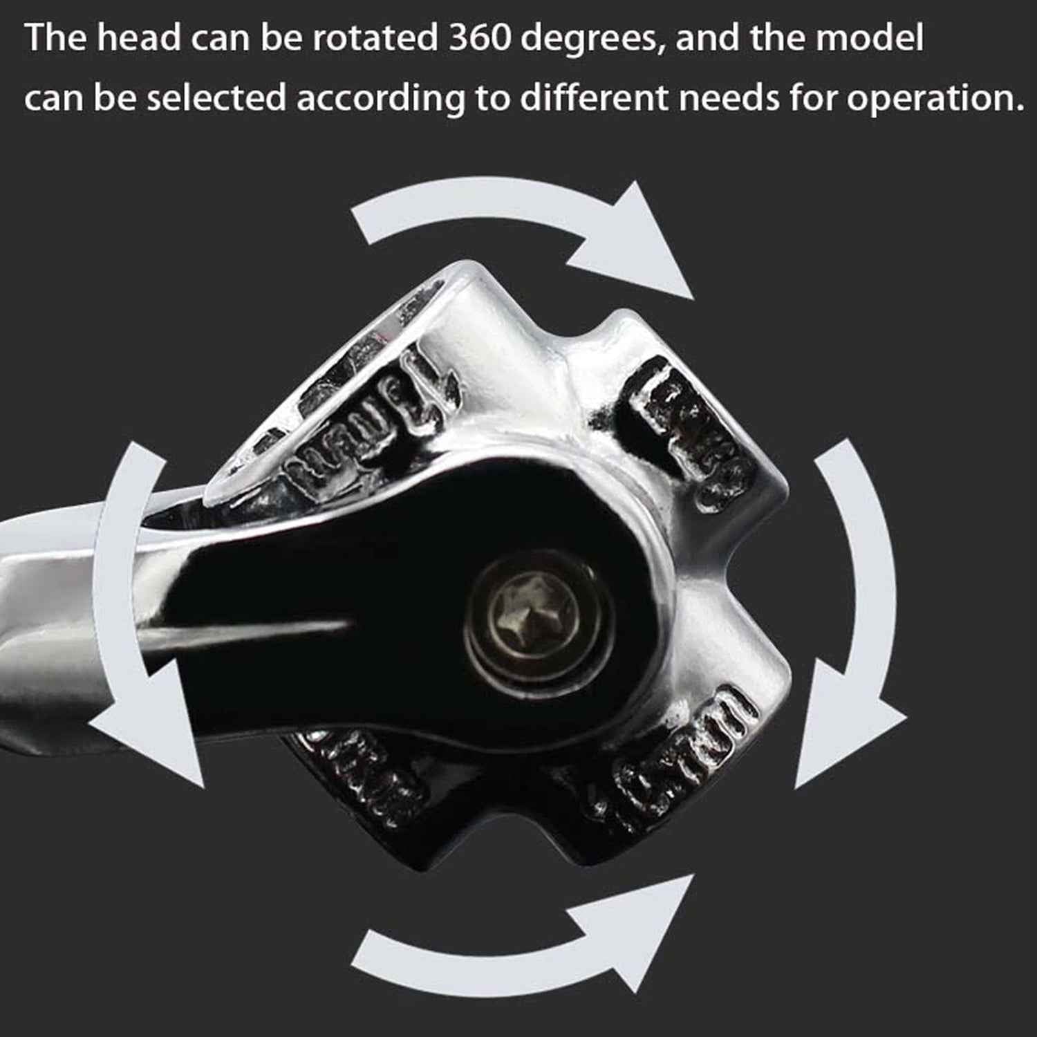 Universal socket wrench engaging a hex bolt, showcasing its adaptability for different fasteners.