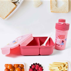 Leak-Proof Lunch Box – 2 Compartment Set with Bottle & Fork | Lunchie Bunchie