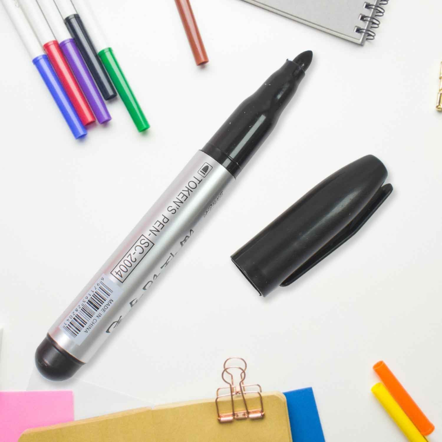 Black Marker Set – 4 Pcs for School & Office | ScribbleJoy