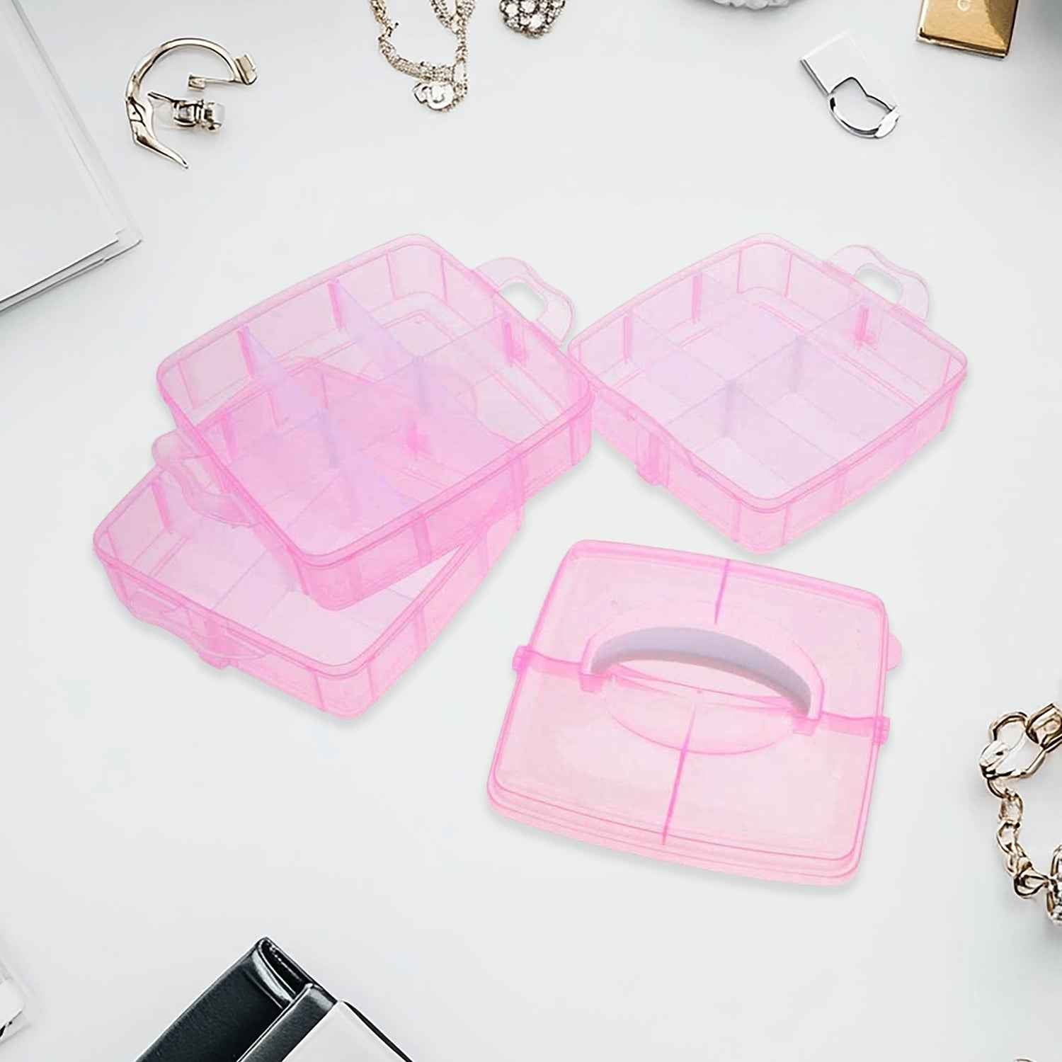 Plastic Organizer Box – 18-Grid 3-Layer Adjustable Storage | Organivo